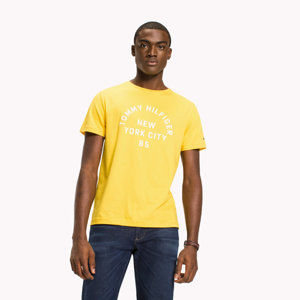 Tommy Hilfiger pánské žluté tričko Logo - XL (723)
